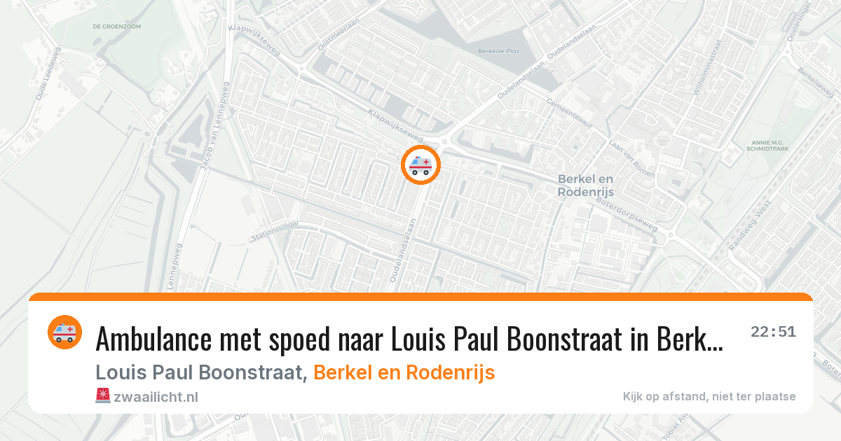 Ambulance met spoed naar Louis Paul Boonstraat in Berkel en Rodenrijs — 30 jul 2026
