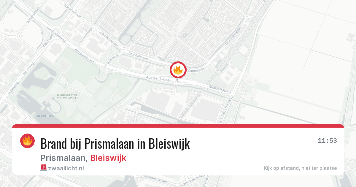 Brand bij Prismalaan in Bleiswijk — 19 mei 2026