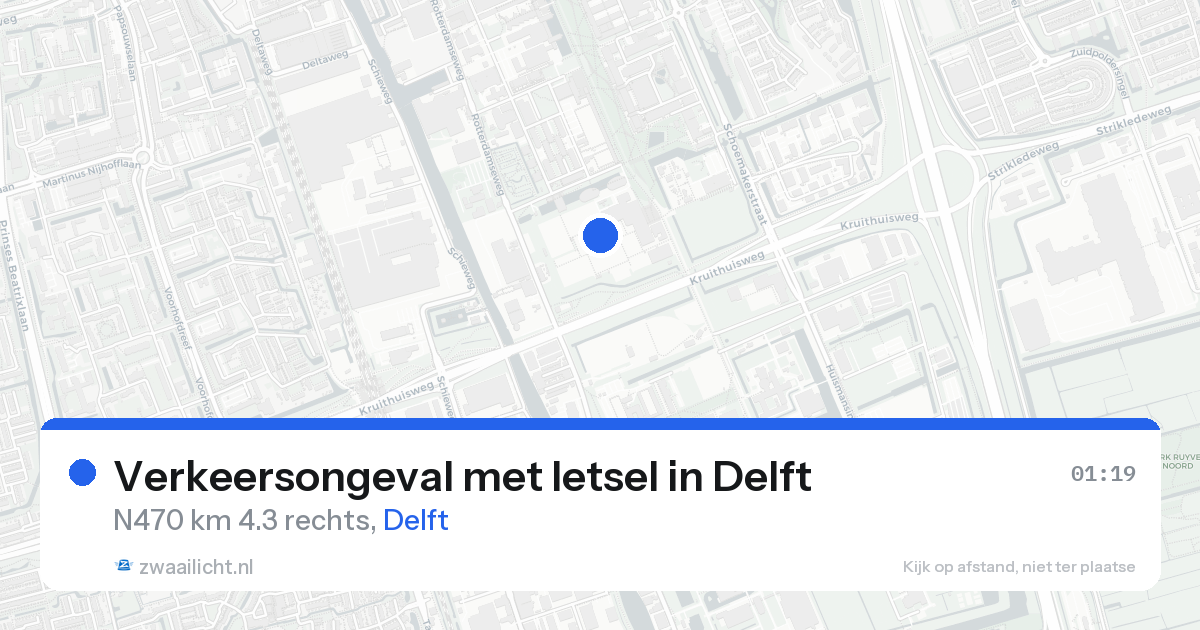 Verkeersongeval met letsel in Delft — 17 aug 2026