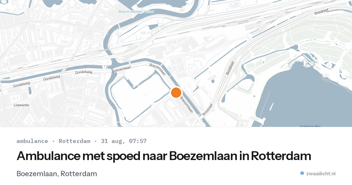 Ambulance met spoed naar Boezemlaan in Rotterdam — 31 aug 2026