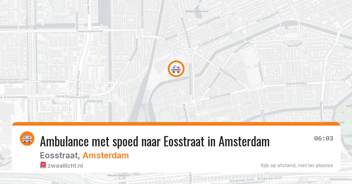 Ambulance met spoed naar Eosstraat in Amsterdam — 19 jun 2026