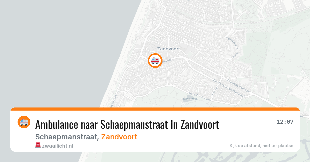 Ambulance naar Schaepmanstraat in Zandvoort — 5 jun 2026