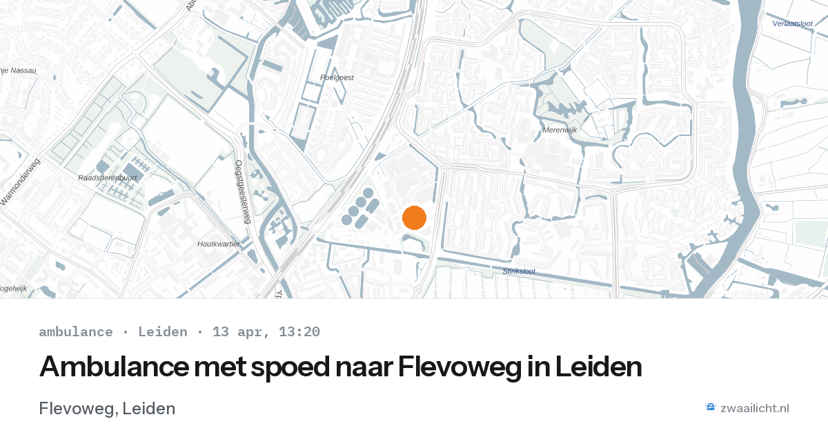 Ambulance met spoed naar Flevoweg in Leiden — 13 apr 2026