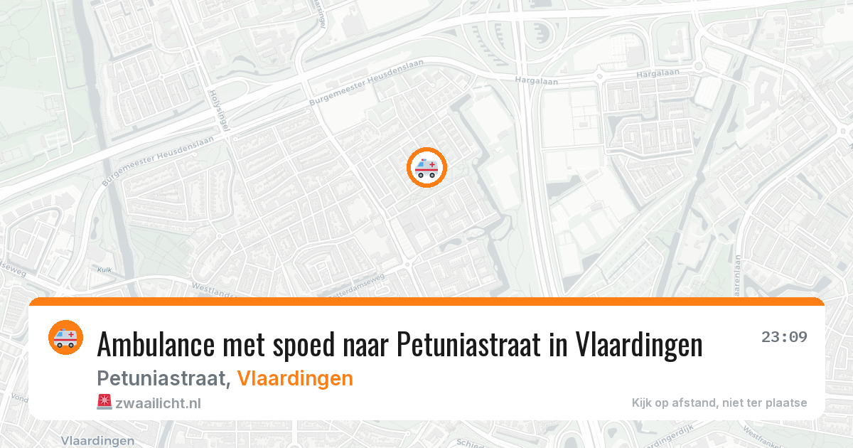 Ambulance met spoed naar Petuniastraat in Vlaardingen — 16 jun 2026
