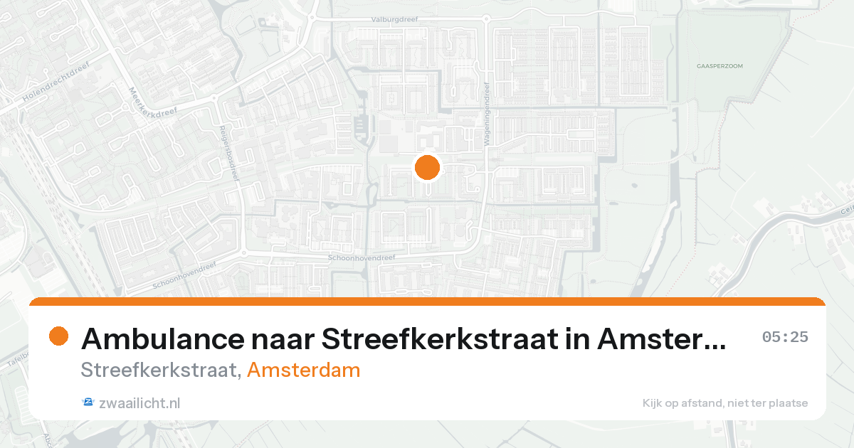 Ambulance naar Streefkerkstraat in Amsterdam — 16 aug 2026