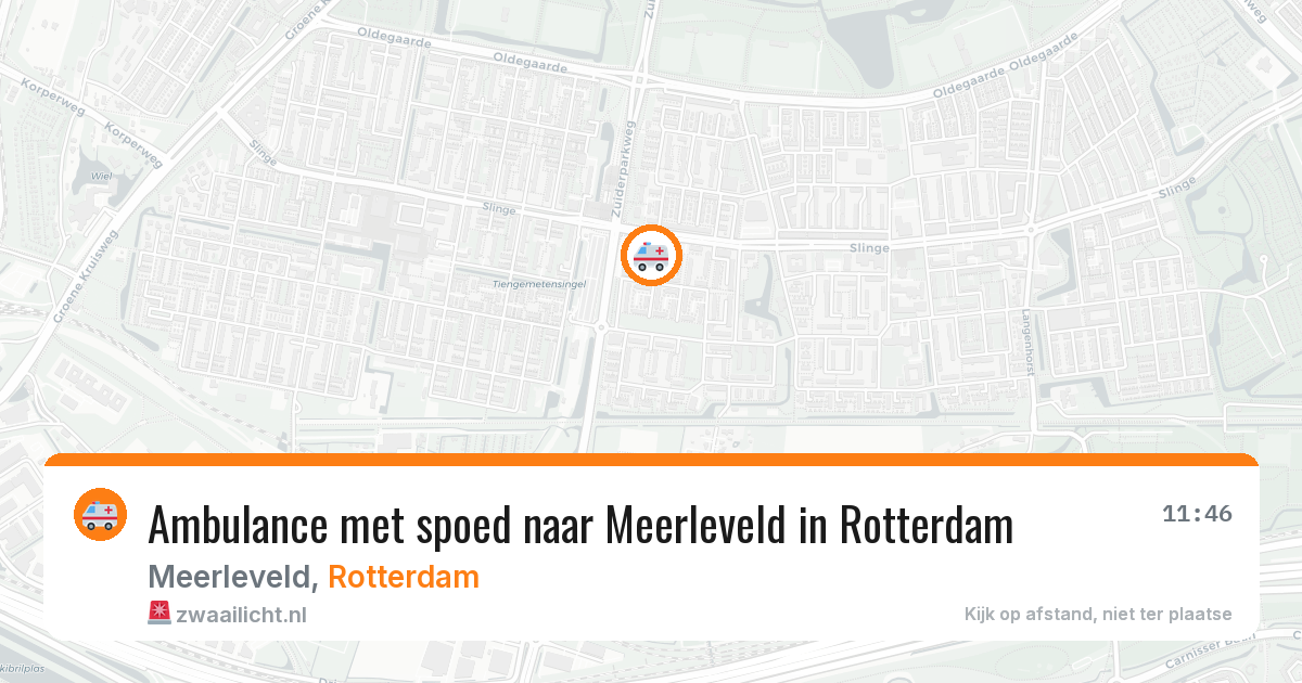 Ambulance met spoed naar Meerleveld in Rotterdam — 28 mei 2026