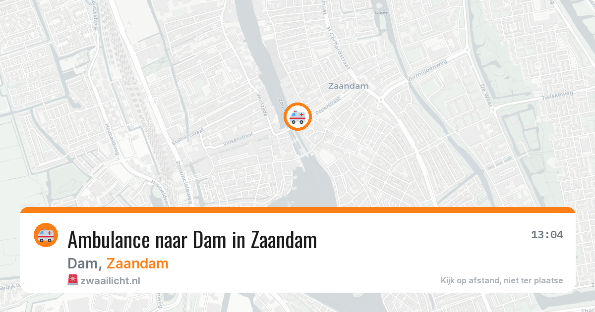 Ambulance naar Dam in Zaandam — 26 jul 2026