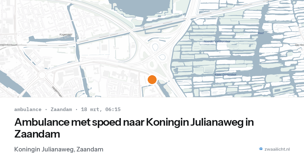 Ambulance met spoed naar Koningin Julianaweg in Zaandam — 18 mrt 2026