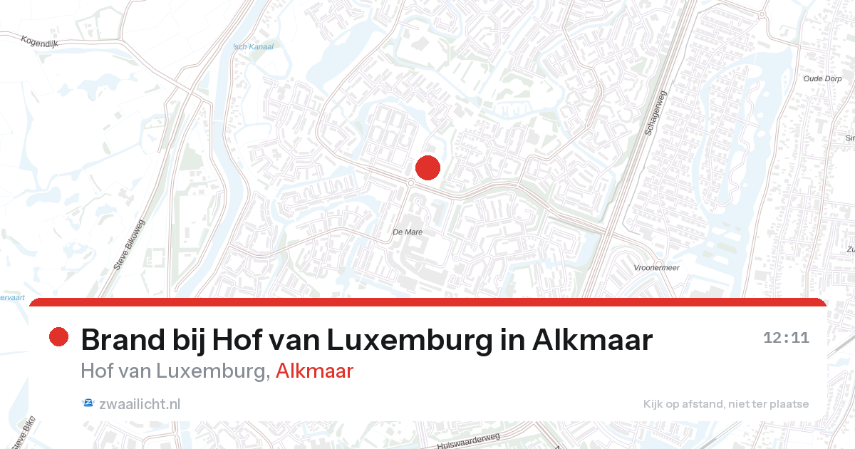 Brand bij Hof van Luxemburg in Alkmaar — 15 apr 2026