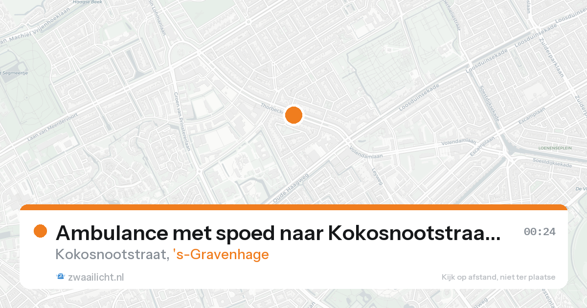Ambulance met spoed naar Kokosnootstraat in 's-Gravenhage — 17 aug 2026