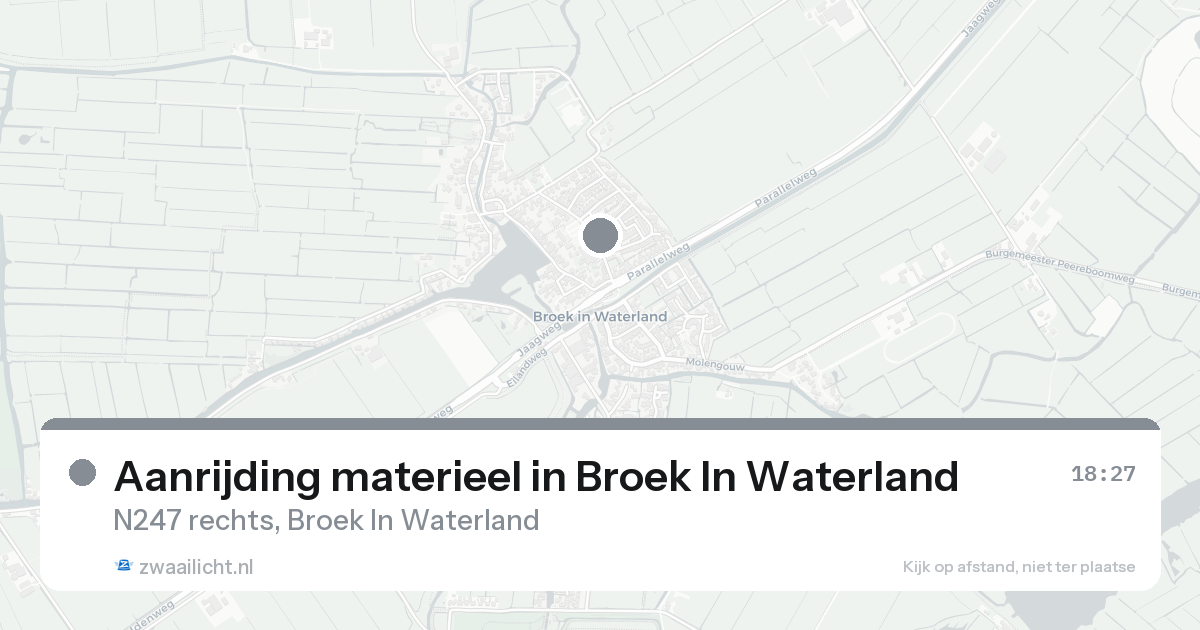 Aanrijding materieel in Broek In Waterland — 7 feb 2026