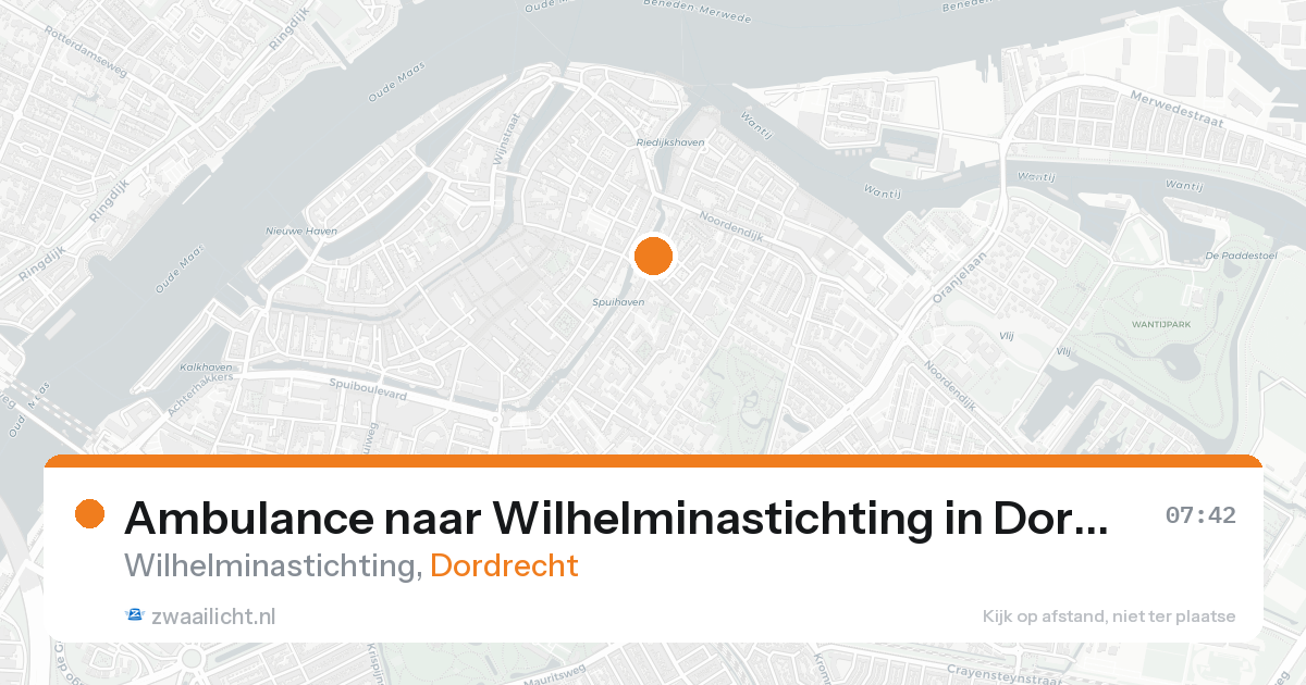 Ambulance naar Wilhelminastichting in Dordrecht — 24 aug 2026