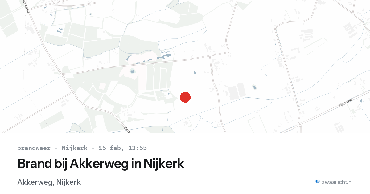Brand bij Akkerweg in Nijkerk — 15 feb 2026
