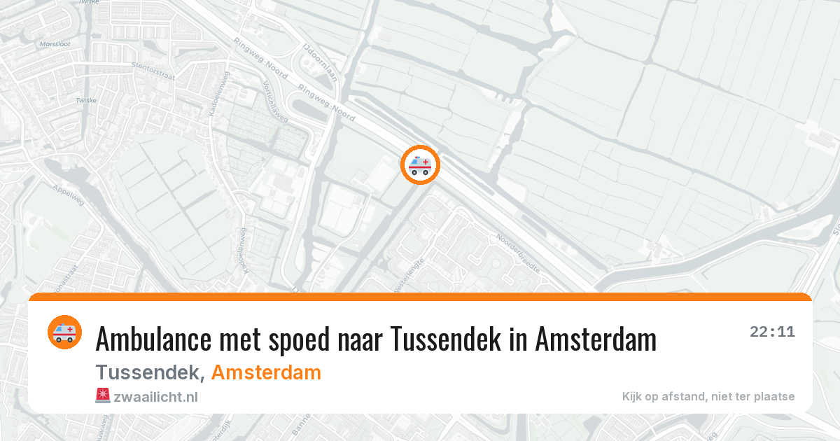 Ambulance met spoed naar Tussendek in Amsterdam — 6 jun 2026