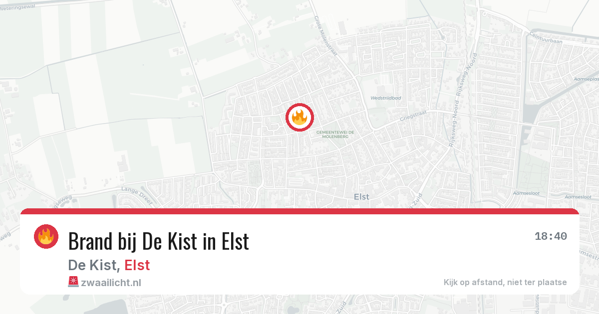 Brand bij De Kist in Elst — 26 mei 2026