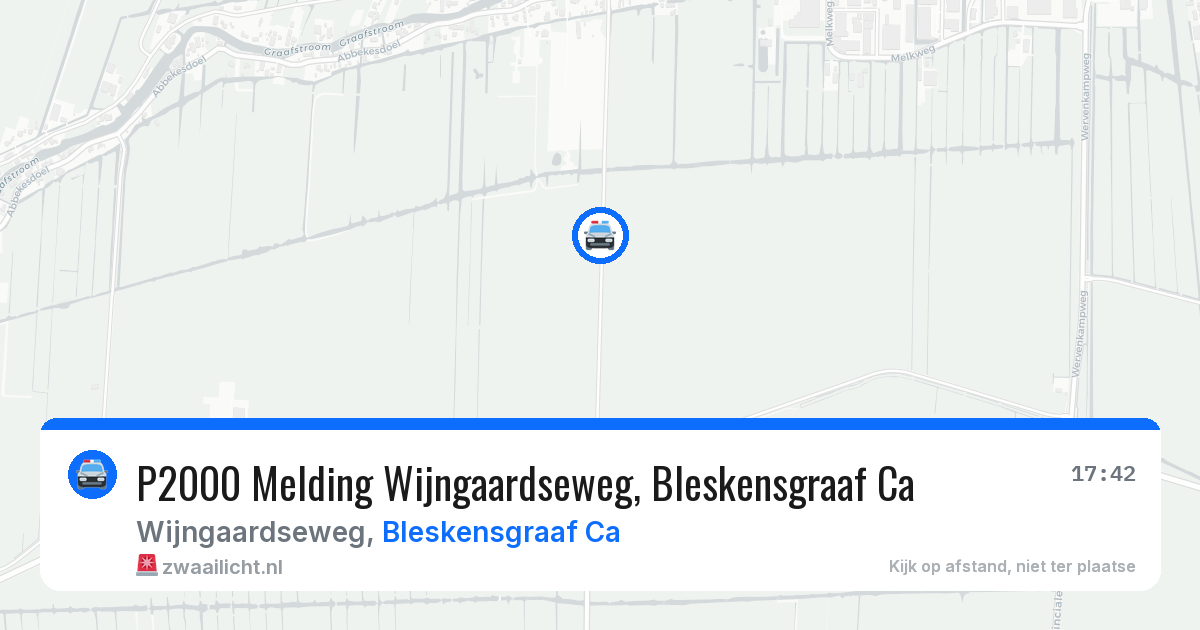P2000 Melding Wijngaardseweg, Bleskensgraaf Ca — 1 aug 2026