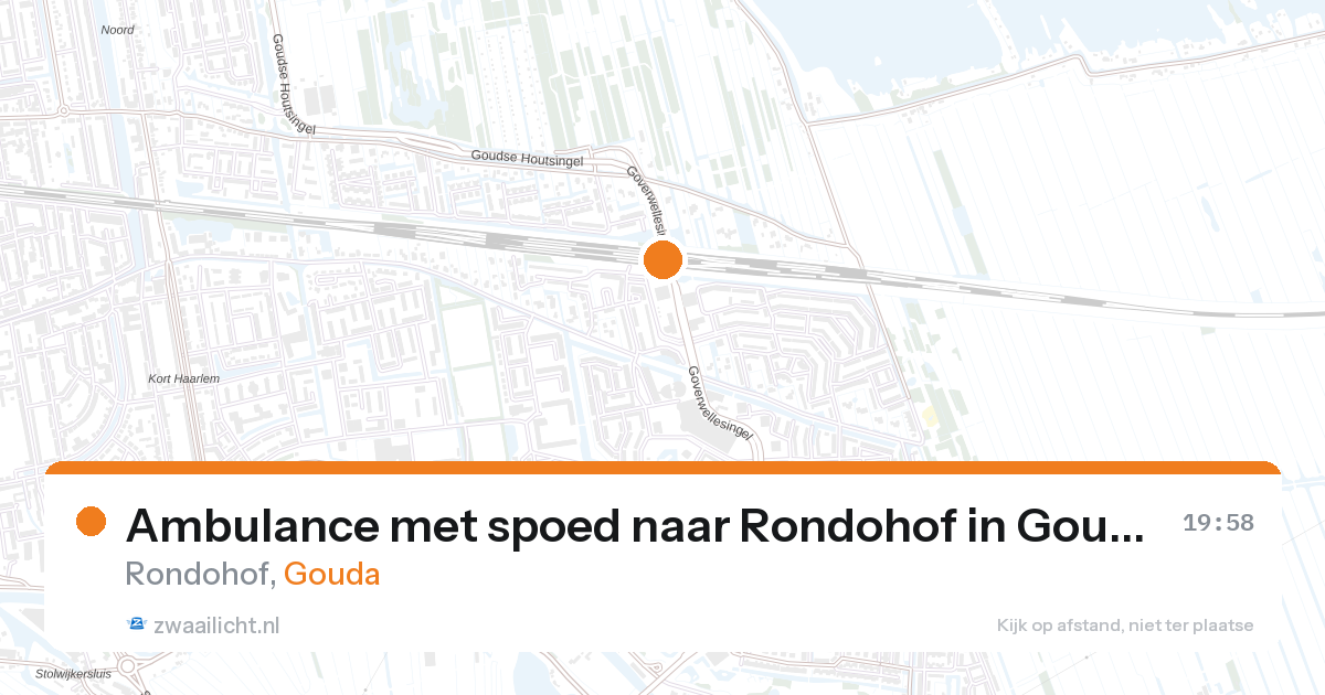 Ambulance met spoed naar Rondohof in Gouda — 28 aug 2026