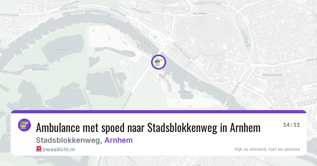 Ambulance met spoed naar Stadsblokkenweg in Arnhem — 17 jun 2026
