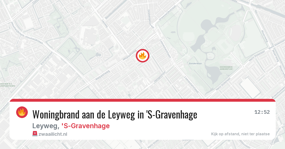 Woningbrand aan de Leyweg in 'S-Gravenhage — 11 aug 2026
