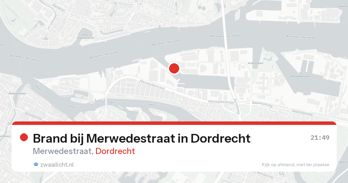 Brand bij Merwedestraat in Dordrecht — 25 aug 2026