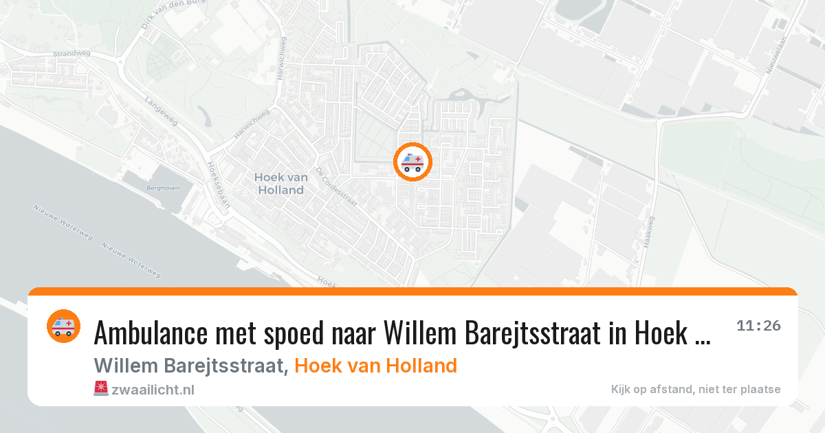 Ambulance met spoed naar Willem Barejtsstraat in Hoek van Holland — 5 mei 2026