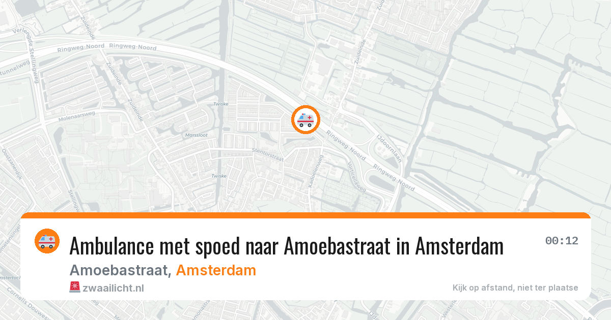 Ambulance met spoed naar Amoebastraat in Amsterdam — 31 jul 2026