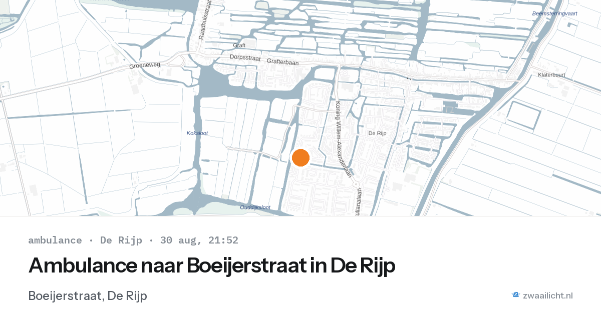 Ambulance naar Boeijerstraat in De Rijp — 30 aug 2026