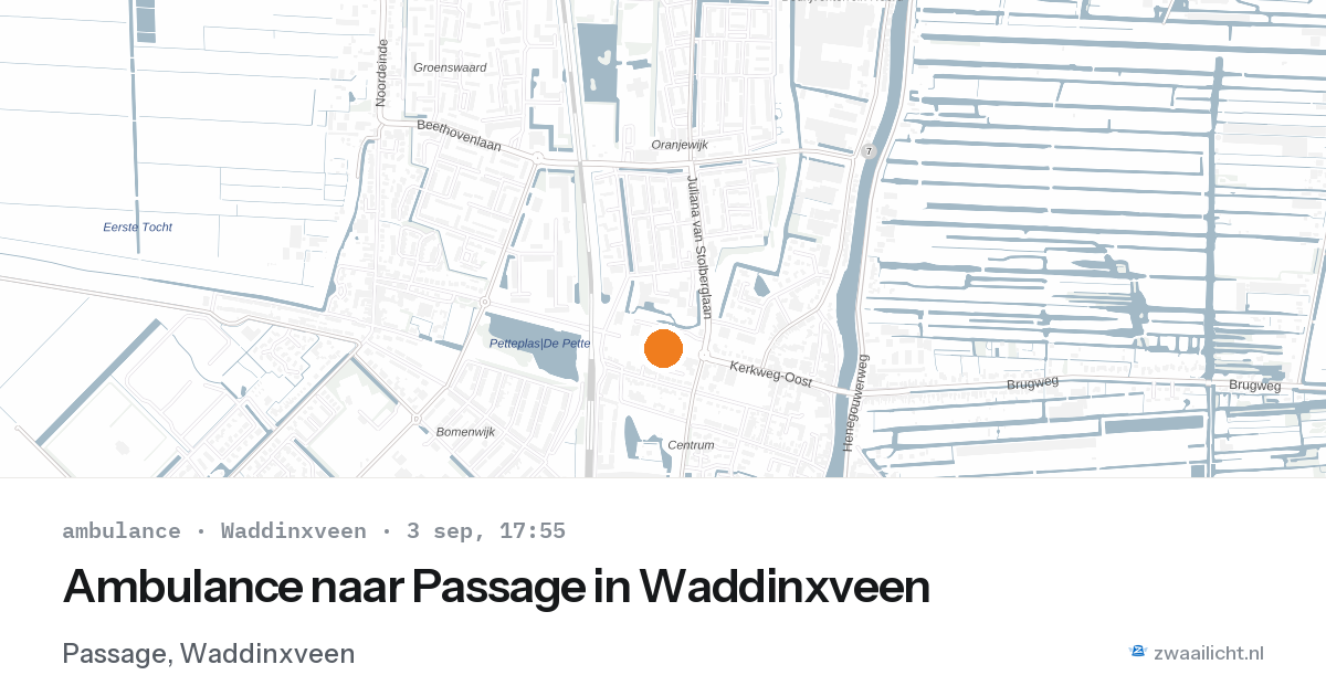 Ambulance naar Passage in Waddinxveen — 3 sep 2026