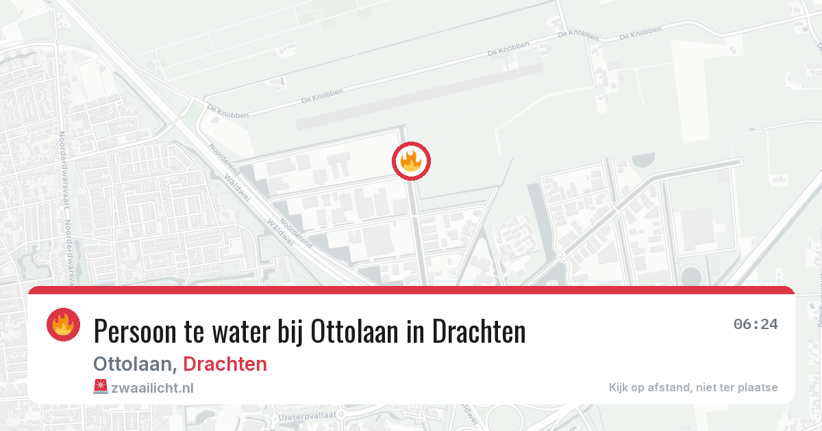 Persoon te water bij Ottolaan in Drachten — 13 mei 2026