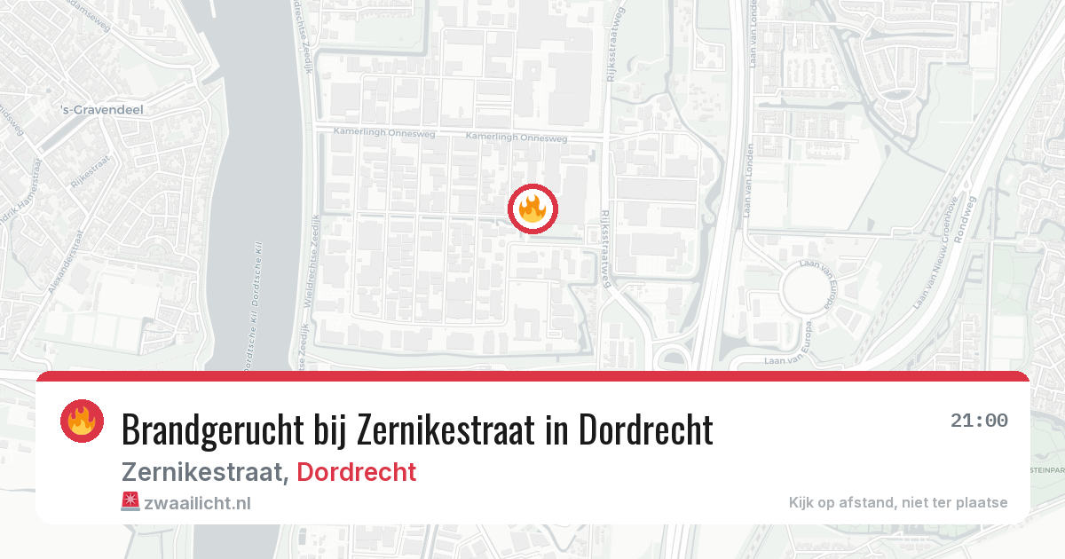 Brandgerucht bij Zernikestraat in Dordrecht — 20 mrt 2026