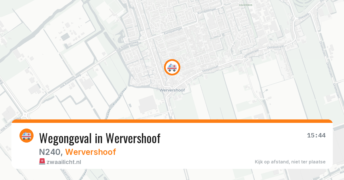 Wegongeval in Wervershoof — 1 aug 2026