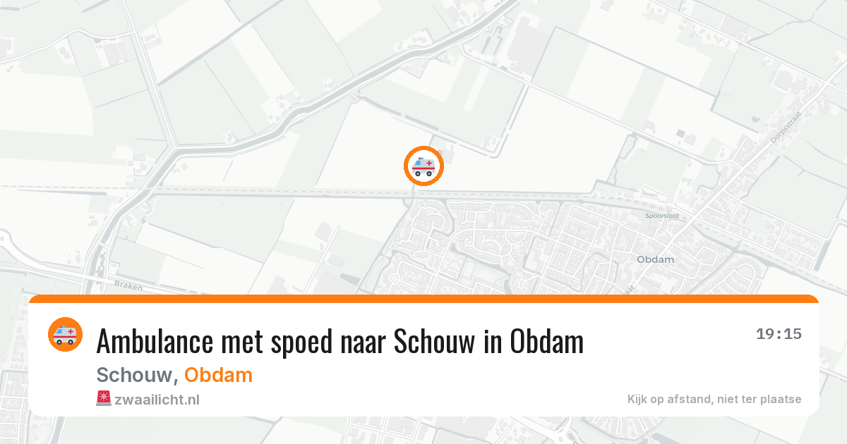 Ambulance met spoed naar Schouw in Obdam — 26 jul 2026