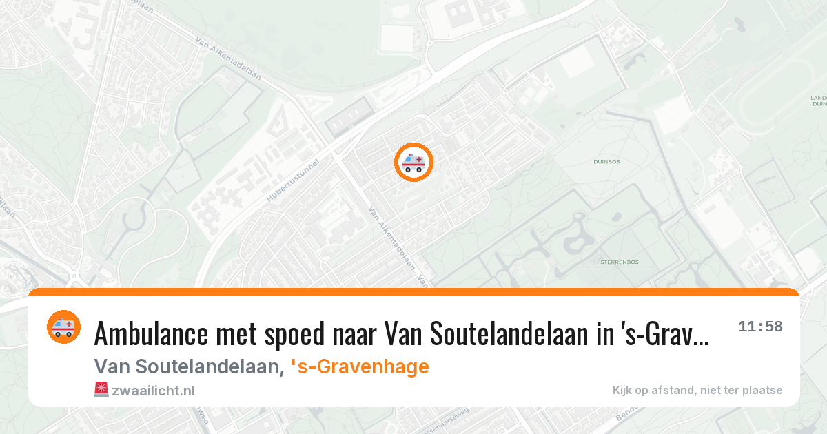 Ambulance met spoed naar Van Soutelandelaan in 's-Gravenhage — 15 mrt 2026