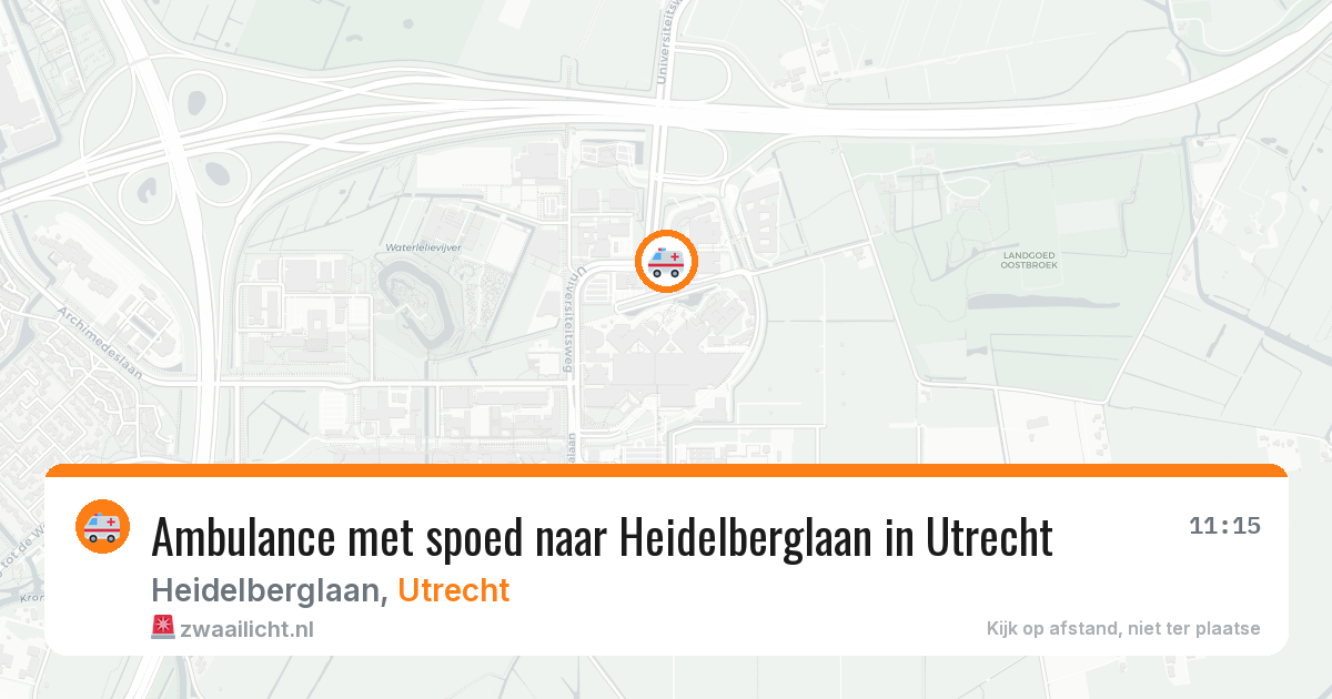 Ambulance met spoed naar Heidelberglaan in Utrecht — 25 jul 2026