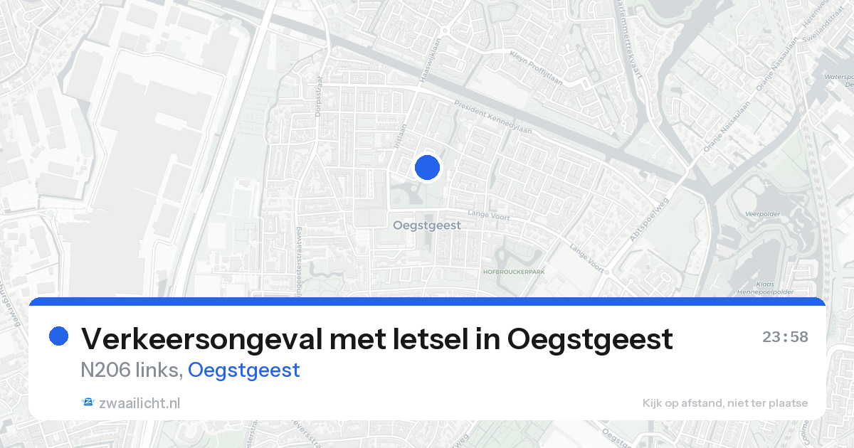Verkeersongeval met letsel in Oegstgeest — 6 jun 2026
