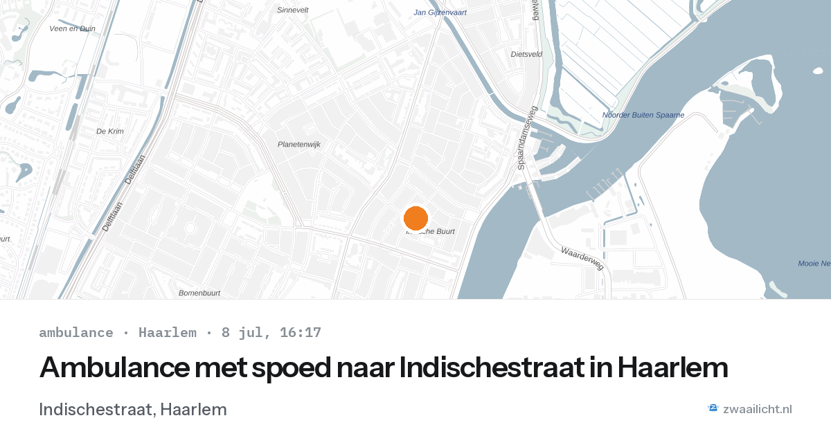 Ambulance met spoed naar Indischestraat in Haarlem — 8 jul 2026