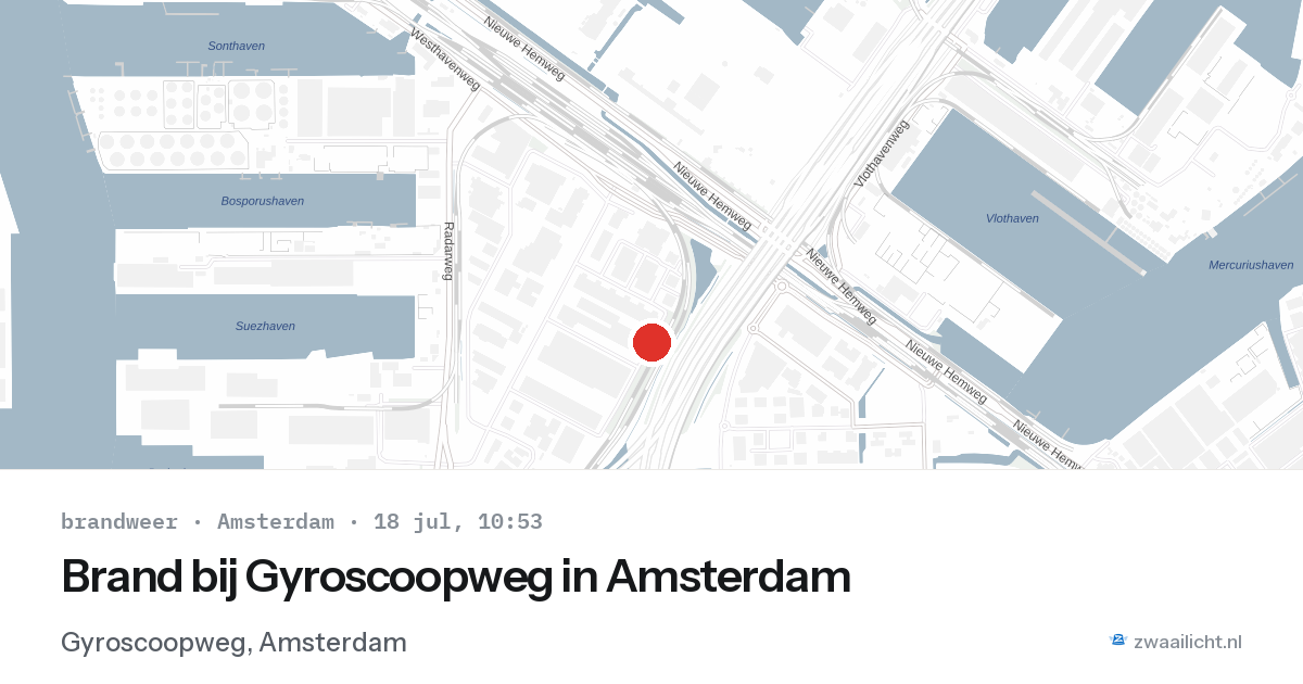 Brand bij Gyroscoopweg in Amsterdam — 18 jul 2026
