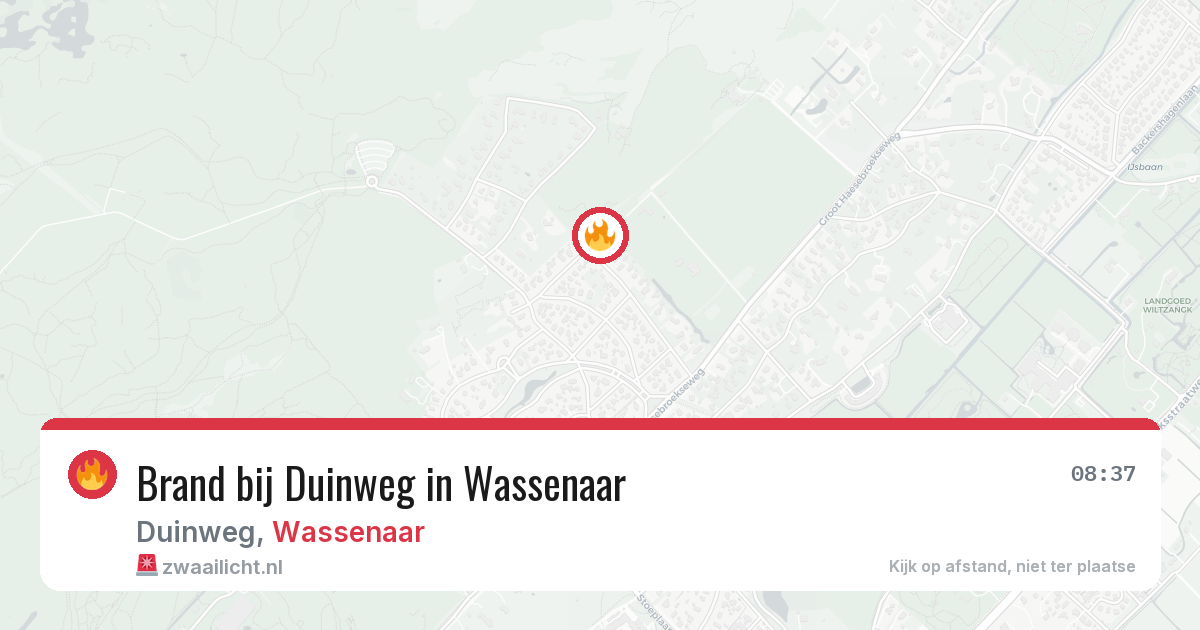 Brand bij Duinweg in Wassenaar — 10 jun 2026