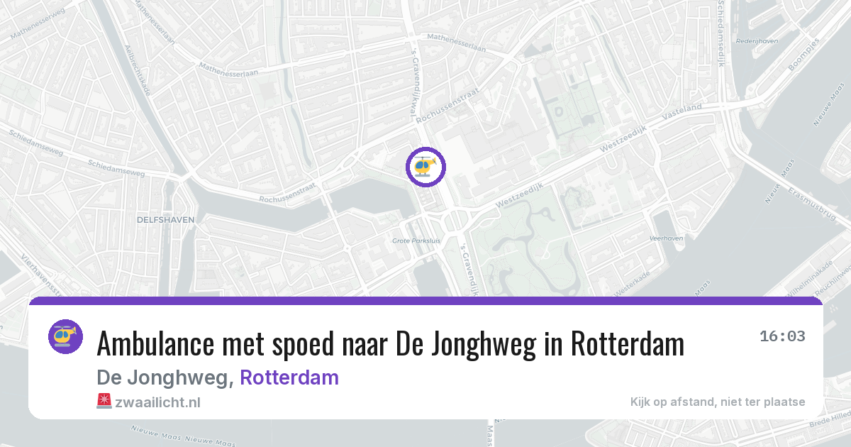 Ambulance met spoed naar De Jonghweg in Rotterdam — 18 jun 2026