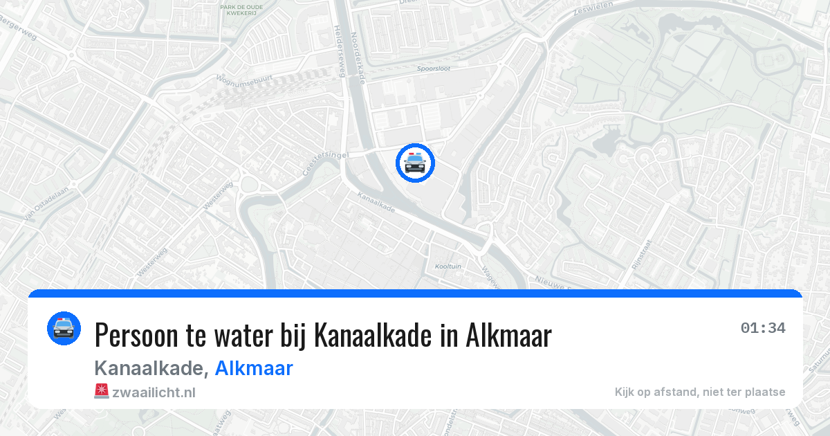 Persoon te water bij Kanaalkade in Alkmaar — 12 aug 2026