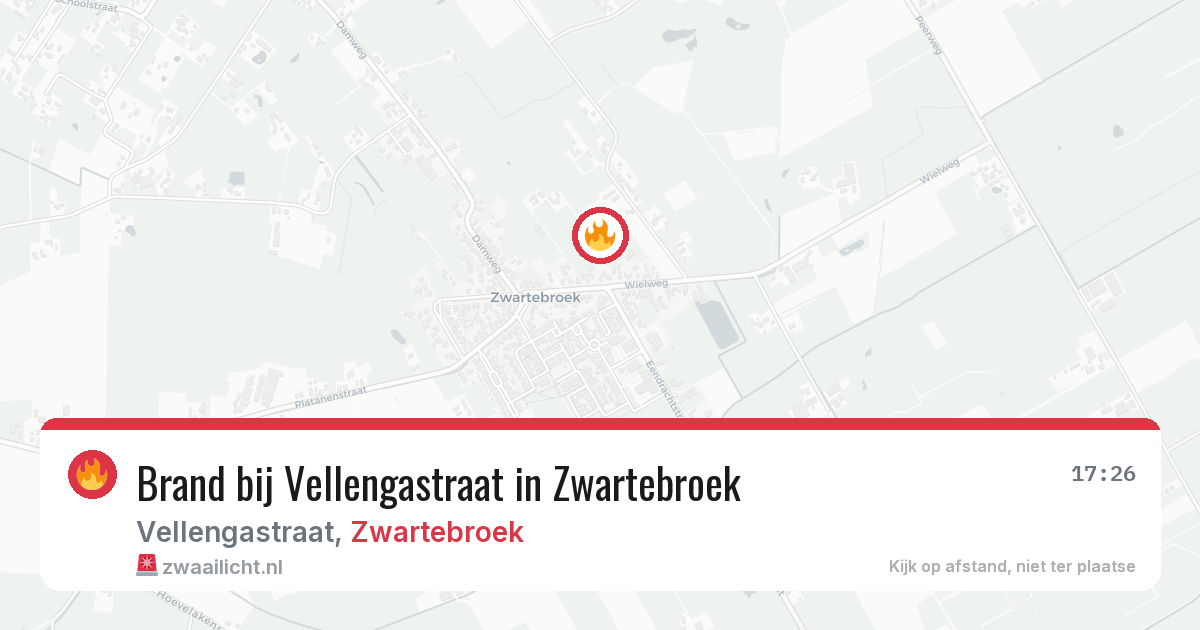 Brand bij Vellengastraat in Zwartebroek — 17 mrt 2026