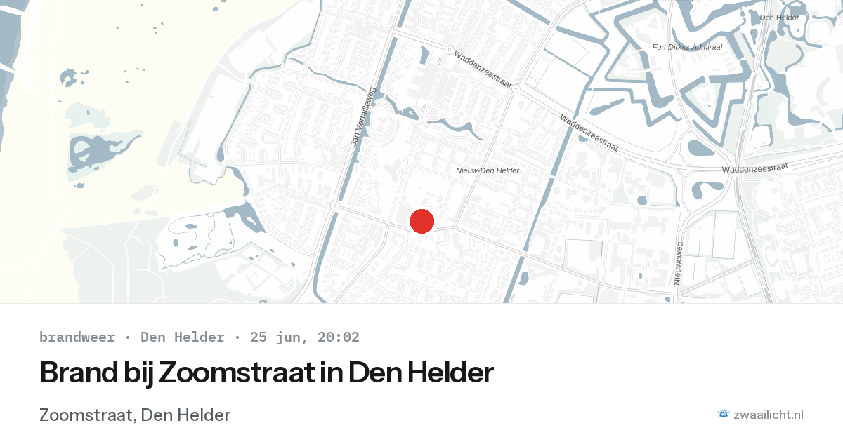 Brand bij Zoomstraat in Den Helder — 25 jun 2026