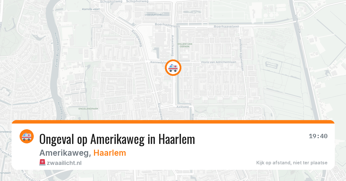 Ongeval op Amerikaweg in Haarlem — 16 mei 2026