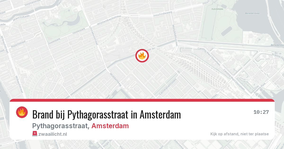 Brand bij Pythagorasstraat in Amsterdam — 19 jun 2026