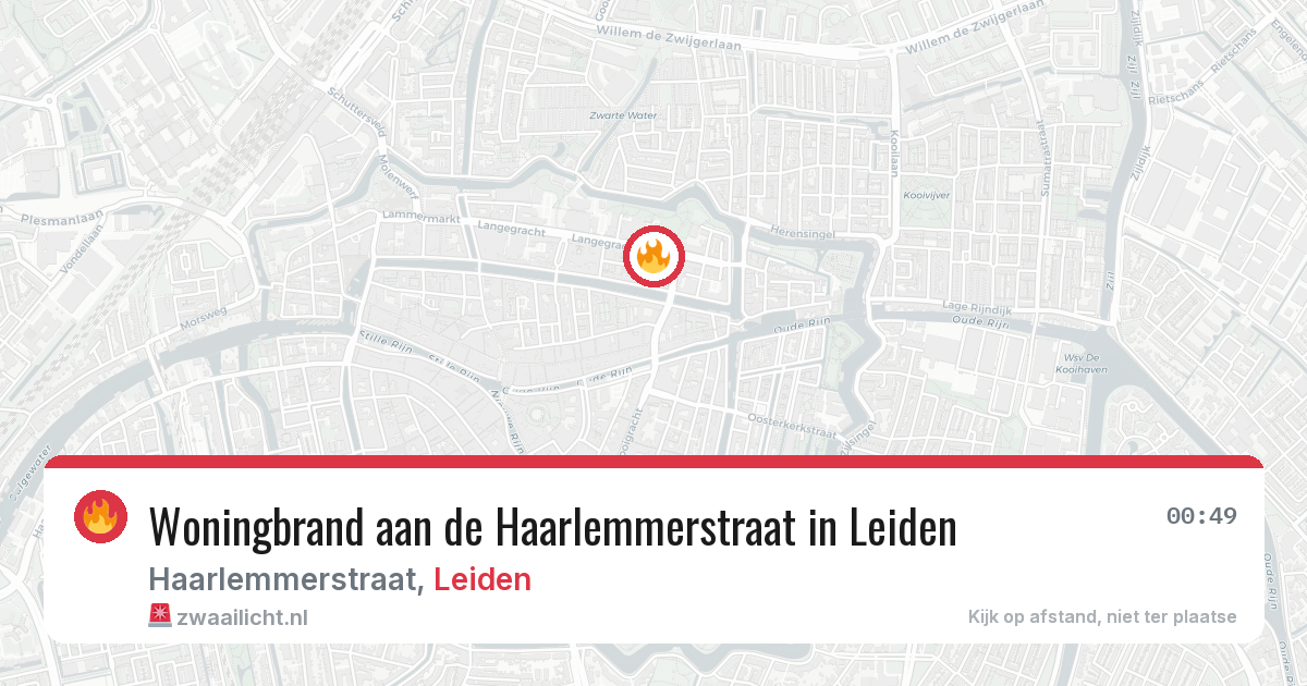 Woningbrand aan de Haarlemmerstraat in Leiden — 6 jul 2026
