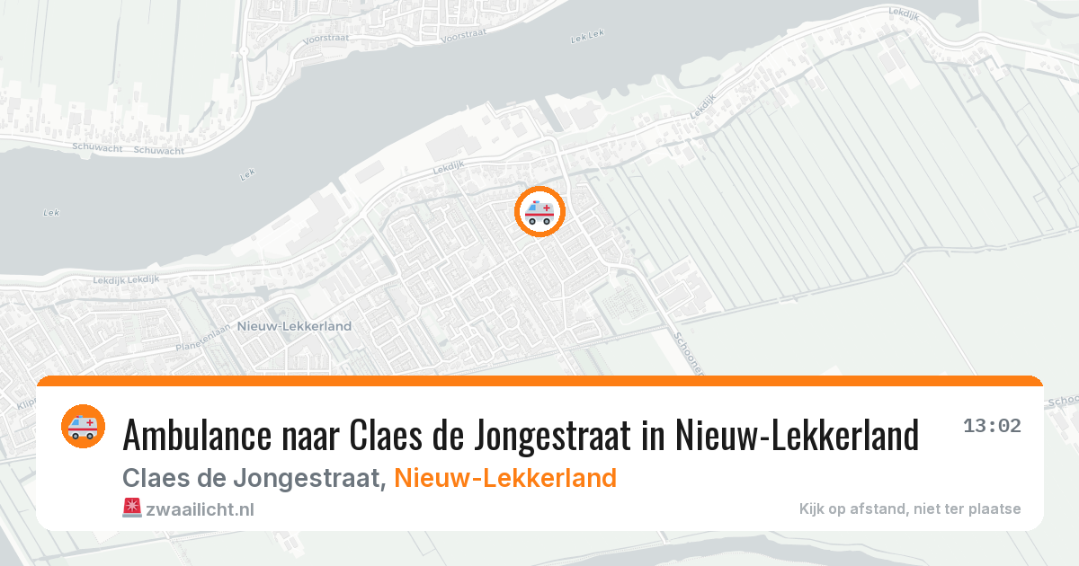 Ambulance naar Claes de Jongestraat in Nieuw-Lekkerland — 23 mei 2026