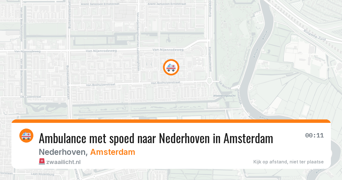 Ambulance met spoed naar Nederhoven in Amsterdam — 25 apr 2026