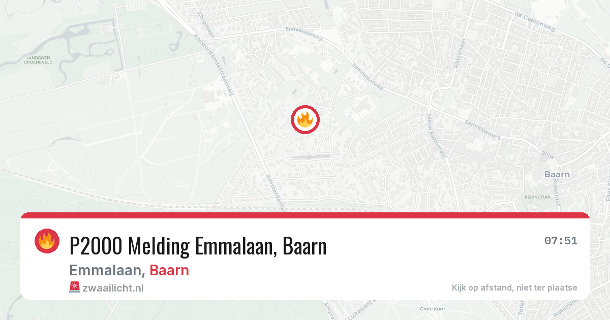 P2000 Melding Emmalaan, Baarn — 28 jun 2026