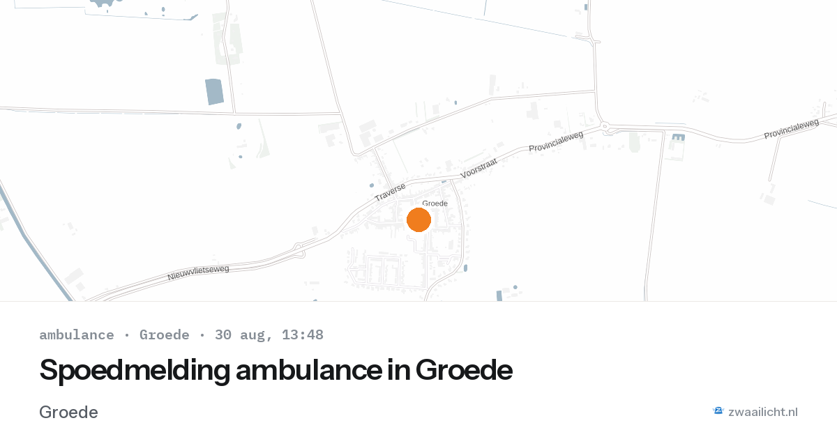 Spoedmelding ambulance in Groede — 30 aug 2026