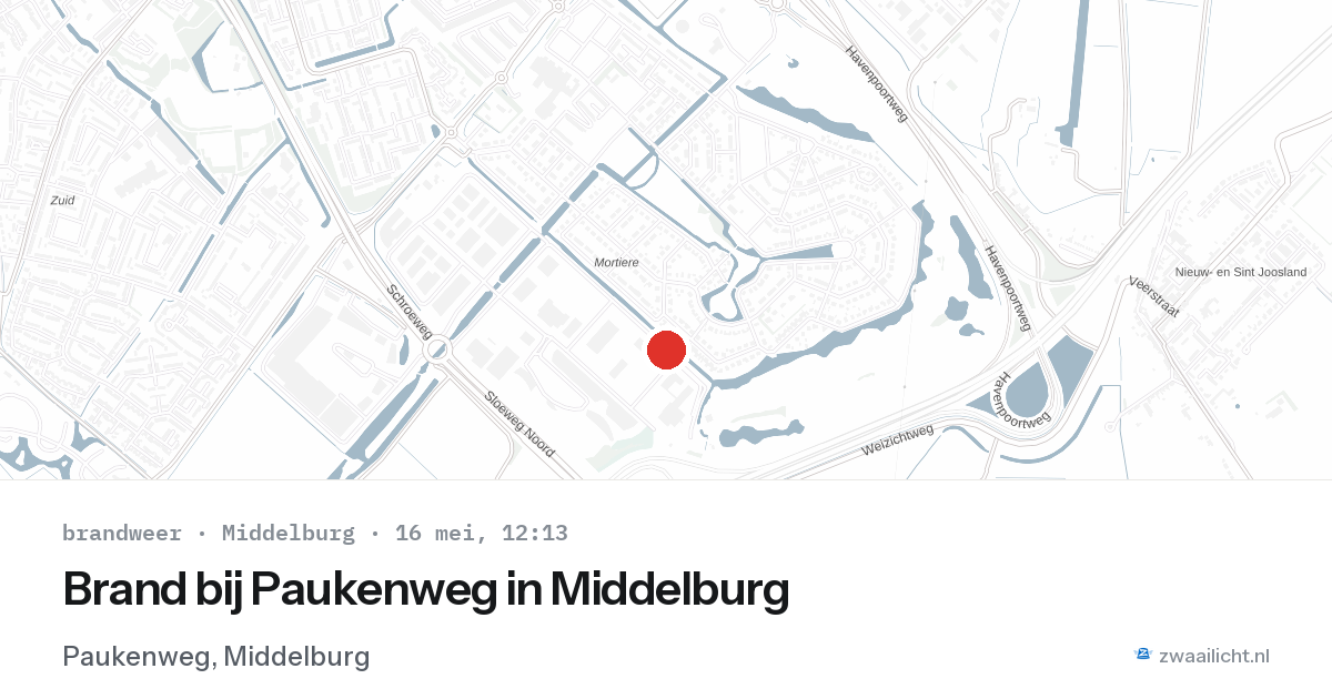 Brand bij Paukenweg in Middelburg — 16 mei 2026